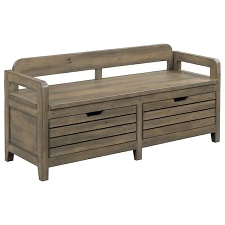 Engold Solid Wood Bed End Bench with Storage